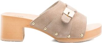 Scholl 60 mm Pescura Sarah suède sandalen met gespdetail - Beige