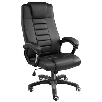 TecTake Office Chair Luxury - Ergonomic, Thick Padding, Padded Armrests in Black