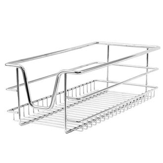MonsterShop 5 x KuKoo Kitchen Pull Out Storage Baskets - 300mm Wide Cabinet in Silver