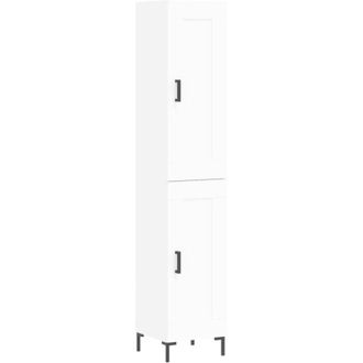 vidaXL Highboard White 34.5x34x180 cm Engineered Wood Vidaxl