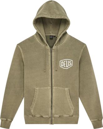 Deus Shield Gd Zip Hoodie - - Sweatshirts & Hoodies - Uomo - Verde - 2XL