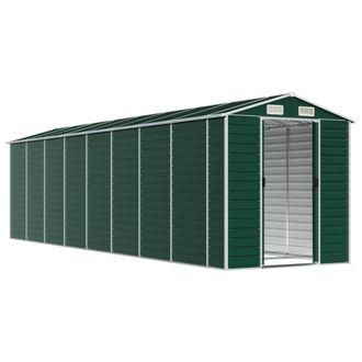 Berkfield Home Garden Shed Green 191x725x198 cm Galvanised Steel | Size: 191 x 725 x 198 cm