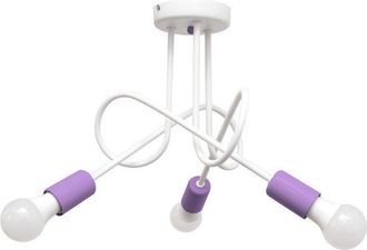 Netlighting Oxford Multi Arm Semi Flush Ceiling Light White Purple 50cm