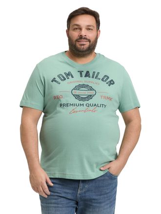 Tom Tailor T-Shirt TOM TAILOR PLUS, Damen, Gr. 4XL, dust gr&uuml;n, Single Jersey, Obermaterial: 100% Baumwolle, bedruckt, bequem h&uuml;ftbedeckend, Rundhals, Shirts T-Sh