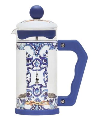 Dolce & Gabbana x Bialetti small Carretto-print French coffee press - unisex - Thermoplastic/stainless steel/Borosilicate Glass - One Size - White