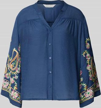Apricot Regular Fit Bluse aus Viskose-Mix mit Stitchings in Marine, Gr&ouml;&szlig;e XXL