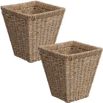 Happimess Handwoven Seagrass 2.3-Gallon Tapered Square Wicker Watebasket in Natural at Nordstrom