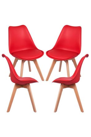 Regalos Miguel Packs Sillas Comedor - Pack 4 Sillas Synk Basic - Rojo