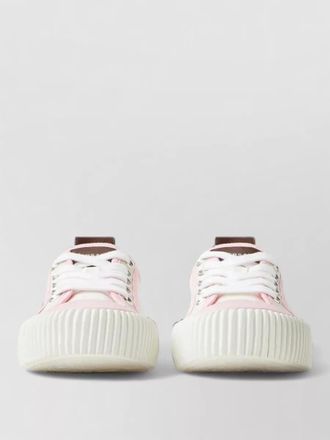 Versace lace sneakers contrast trim pull tab sole