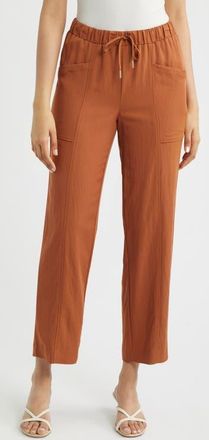 Anne Klein Tie Waist Crop Pants in Cedar Spice at Nordstrom, Size Medium