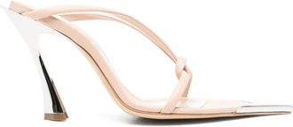 MUGLER Schoenen, Dames, Beige, 37 EU, Stijlvolle Nude Mules voor Vrouwen