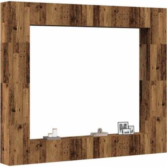 vidaXL Vidaxl - Conjunto De Mueble De Tv 8 Piezas Montado La Pared Madera Vieja