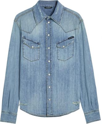 Dolce & Gabbana Distressed Denim Shirt - 40 (C15.75 / M)