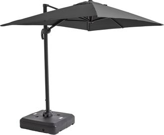 Oviala Parasol 2x3m Gris 360&deg; Inclinable + Base con Ruedas