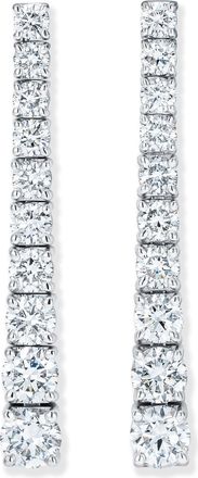 The Diamond Store LUXE 5.00ct Lab Diamond Drop Earrings with IGI Certified Brilliant-Cut Diamonds in 18K White Gold,Round Face