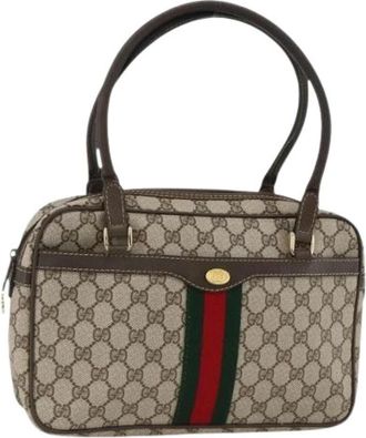 Gucci Pre-owned GG Canvas Hand Bag - Dames - Vintage Handtas - Beige - ONE Size - Leer - Vintage