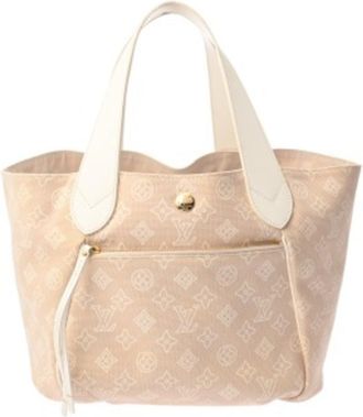 Louis Vuitton White Canvas Pouch Tote Bag (Pre-Owned)