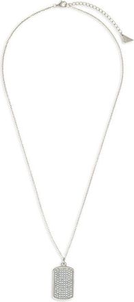 Sterling Forever Pav9 Cubic Zirconia Rectangle Pendant Necklace in Silver at Nordstrom
