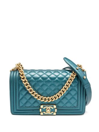 Chanel 2011 Boy Flap gewatteerde leren schoudertas - Groen