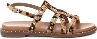 Xti Womens Flat Strappy Sandals In Leopard