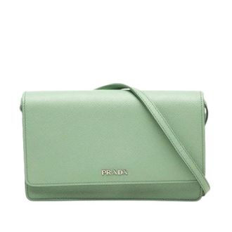 Prada Pre-owned Portemonnee met band - Dames - Pre-owned - Groen - Maat: ONE Size Leer
