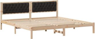 vidaXL Estructura De Cama Negro 200 X 200 Cm Madera De Pino Macizo Vidaxl