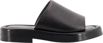 Ferragamo Zwarte sandalen met ronde neus - Heren - Sandalen - Zwart - 41 EU - Leer - Schoenen