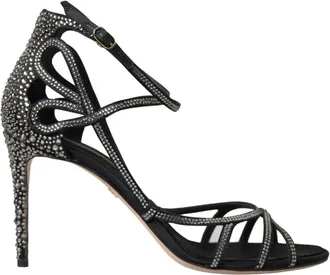 Dolce & Gabbana Keira Stiletto Sandalen - Dames - Sandalen met hakken - Zwart - 40 1/2 EU - Leer - Schoenen