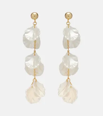 Self Portrait Tiered faux pearl-embellished earrings