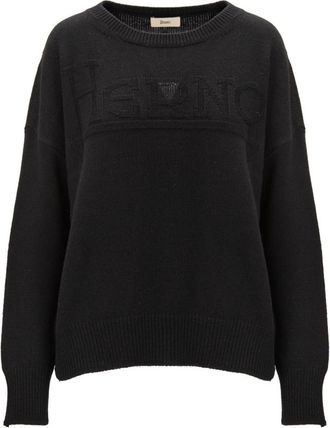 Herno Rondgebreide trui - Dames - Ronde hals truien - Zwart - L - Wol - Truien & Vesten