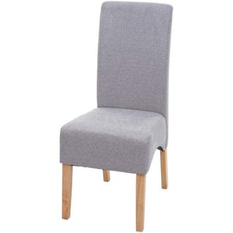Hhg Sedia pranzo soggiorno Latina tessuto 102x44x44cm grigio chiaro gambe chiare
