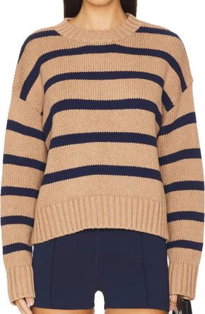 Kule Liv Pulver Jersey Top In Toffee/navy