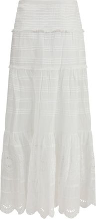 Isabel Marant Womens Paoline Long Cotton Skirt White Viscose; Cotton; Fabric