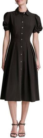DKNY Commuter Short Sleeve Shirtdress in Black at Nordstrom Rack, Size 12