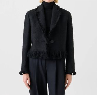 Akris Short Tweed Jacket In Black