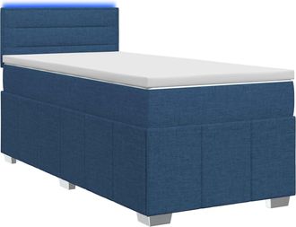 vidaXL Letto Box Spring Con Materasso Blu 100 X 200 Cm Tessuto Vidaxl