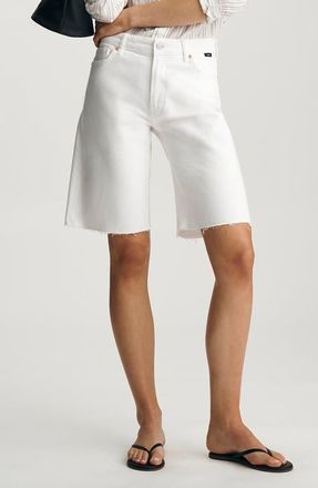 Mavi Erika Cutoff Denim Bermuda Shorts in Off White Classic Blue at Nordstrom, Size 29