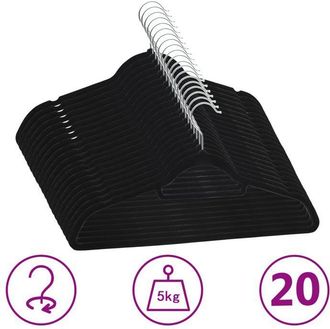 OEM Lemon Cintres Antid&eacute;rapants 20 Pcs Noir Velours Ccl79010609