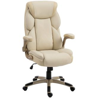 HOMCOM Silla de oficina 68 x 75 x 126 cm crema