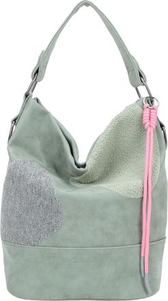 Fritzi Aus Preu&szlig;en Fritzi Olga Limited Happy Flocked Hobo Handbag Faux Leather Womens Shoulder Bag Festival City Vegan Flock Details Cord Pendant 37 x 27 x 17 cm - Brown