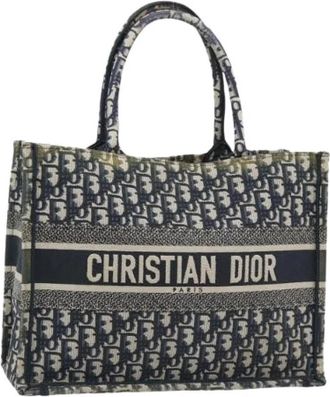 Dior Pre-owned Trotter Canvas Tote Bag - Dames - Vintage Shopper - Blauw - ONE Size - Vintage
