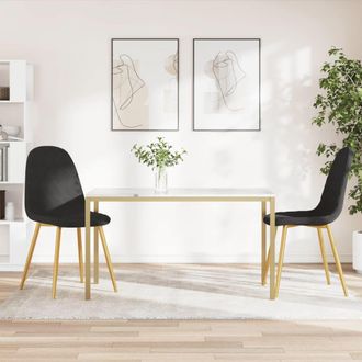 vidaXL Sillas De Comedor 2 Unidades Terciopelo Negro Vidaxl
