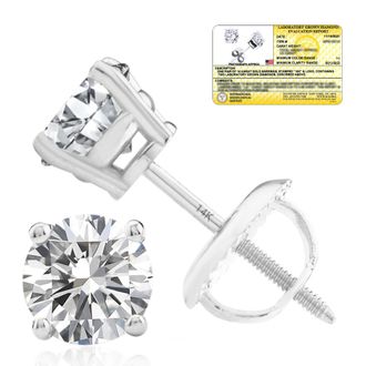 MAX + STONE 14k Yellow/White Gold 1/4-2 Carat IGI Certified Lab Grown Diamond Stud Earrings