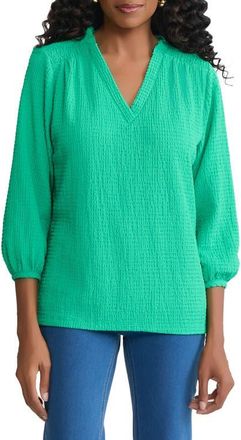 Jones New York Smocked Shoulder Top in Kelly at Nordstrom, Size Small