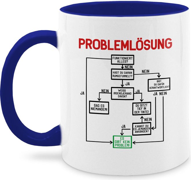 Shirtracer Tasse Tassen 325ml - Statement - Problemlösung - 325 ml - Orange - erster arbeitstag teetasse für büro neuer mitarbeiter kaffeetasse kollegin lustig p ab 16,90 €
