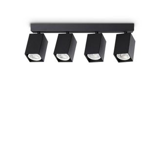 Netlighting Dynamite Square Ceiling Spotlight Bar Black 4x GU10