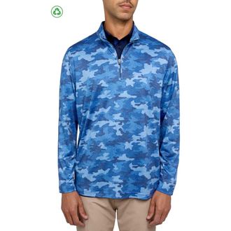 Con.Struct Camo Print Performance Quarter Zip in Navy/blue at Nordstrom, Size Xx-Large