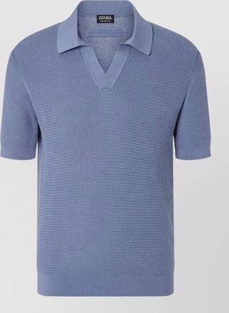 Ermenegildo Zegna cotton polo shirt textured knit design