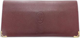 Cartier Bordeaux Leather Long Bill Wallet (Bi-Fold) (Pre-Owned)