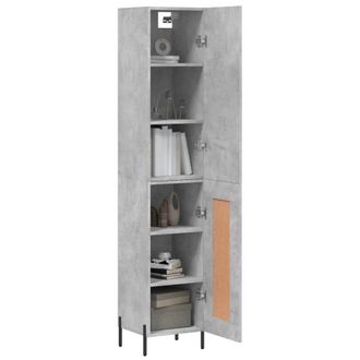 Berkfield Home Highboard Concrete Grey 34.5x34x180 cm Engineered Wood